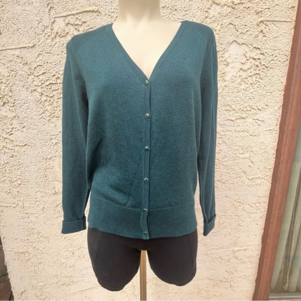 NWT Denver Hayes Teal Button Down Cardigan